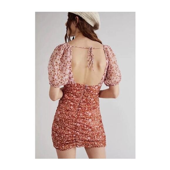 Free People Tessa Ruched Floral Mini Dress - Picture 9 of 9